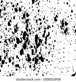 Grunge Textur schwarz-weiß. Vektorhintergrund von Kratzern, Pommes frites, Schellen