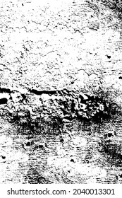 The grunge texture is black and white. Vector monochrome background