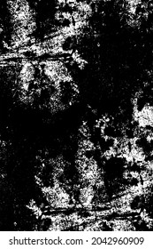 The grunge texture is black and white. Vector monochrome background