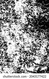 The grunge texture is black and white. Vector monochrome background