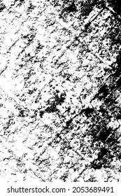 The grunge texture is black and white. Vector monochrome background
