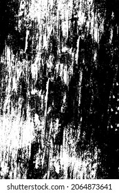 The grunge texture is black and white. Vector monochrome background