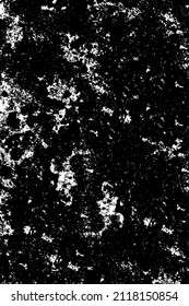 The grunge texture is black and white. Vector monochrome background