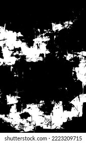 Grunge texture black and white vector. Vertical abstract background