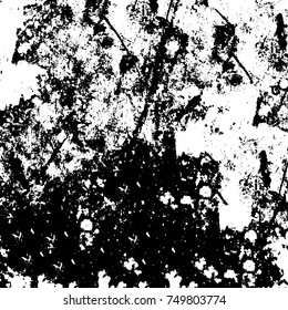 Grunge texture black and white. Vector monochrome texture. Vintage pattern from stains and cracks