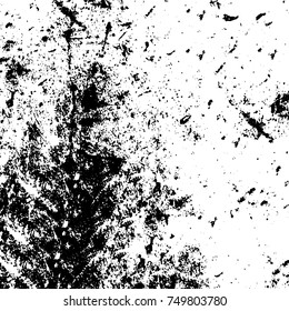 Grunge texture black and white. Vector monochrome texture. Vintage pattern from stains and cracks