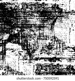 Grunge texture black and white. Vector monochrome texture. Vintage pattern from stains and cracks