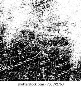 Grunge texture black and white. Vector monochrome texture. Vintage pattern from stains and cracks