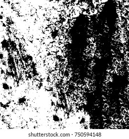 Grunge texture black and white. Vector monochrome texture. Vintage pattern from stains and cracks