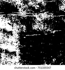 Grunge texture black and white. Vector monochrome texture. Vintage pattern from stains and cracks