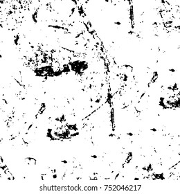 Grunge texture black and white. Vector monochrome texture. Vintage pattern from stains and cracks