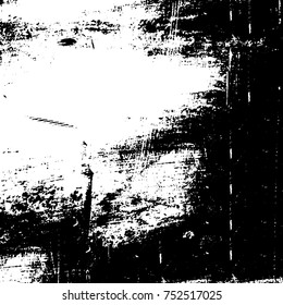 Grunge texture black and white. Vector monochrome texture. Vintage pattern from stains and cracks