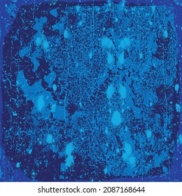 The grunge texture is blue. Abstract color background. Vector template of a scratched colored board
