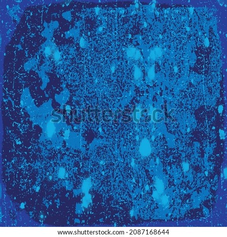 The grunge texture is blue. Abstract color background. Vector template of a scratched colored board