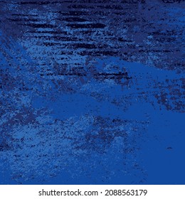 Grunge texture of blue color, covered with scratches