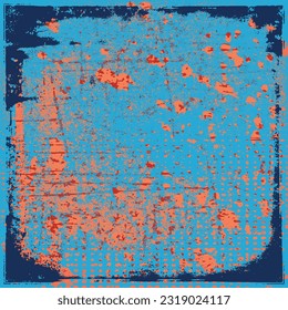 Grunge texture of blue color, covered with scratches