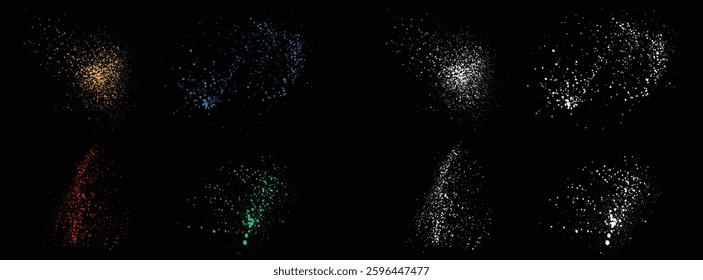 Grunge texture blue, green, red blood, orange and white color paint ink brush stroke background