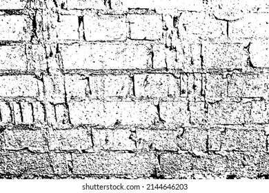 Textura gruesa de una pared desigual de ladrillo. Antecedentes urbanos. Ilustración vectorial. Plantilla de superposición.