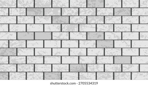 Fondo de pared de ladrillo de textura grunge en gris. Diseño gráfico Elementos y recursos Arte vectorial