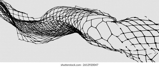 Grunge Texture of a Broken Chain Link Fence with Metal Mesh and Ripped Hole Isolated on White Background Illustrating the Concept of Freedom and Security in an Industrial Design