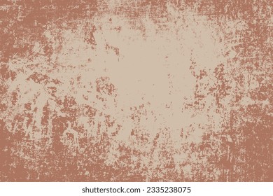 Grunge textura. Borde del antiguo vector de pared de color beige marrón cálido y afligido.