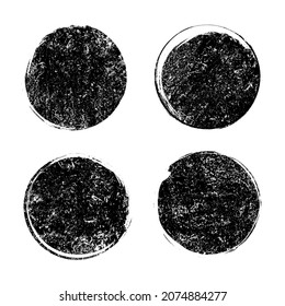 Grunge textura estampado de pincel vector punto circular. Fondo vintage de la estampilla de grunge de goma
