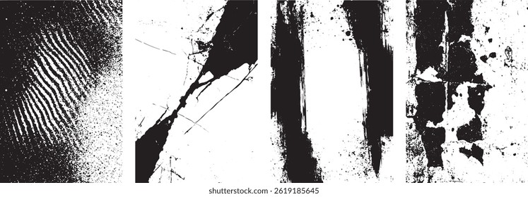 Grunge Texture Bundle, Halftone, Splatter, Crack and Distressed Wall Overlays