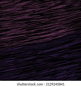 Textura Grunge De Doodles De Mano Caótica. Líneas Rosa Y Púrpura A Mano Libre En Fondo Negro