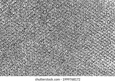 Textura gruesa de un cierre de una tela antigua. Fondo monocromo de la superficie de la camiseta macro con manchas, ruido y grano. Plantilla de superposición. Ilustración del vector