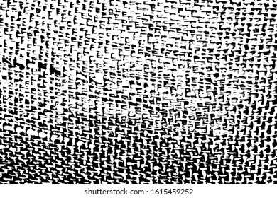 Grunge texture of coarse burlap. Abstract background of rough natural fabric close-up. Vector illustration. Overlay template.
