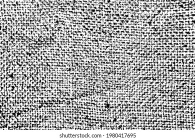 Textura gruesa de burrega gruesa con un entrelazado claro de hilos. Rough, viejo paño de chándal. Fondo rústico. Ilustración vectorial. Plantilla de superposición.
