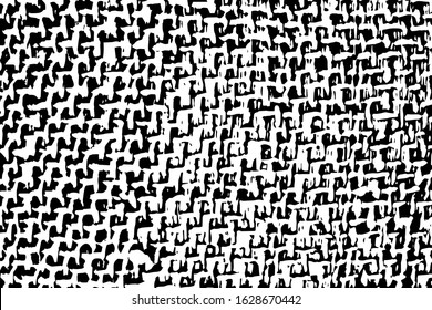 Grunge texture of coarse burlap close-up. Abstract background of coarse fabric with large interlacing threads. Vector illustration. Overlay template.