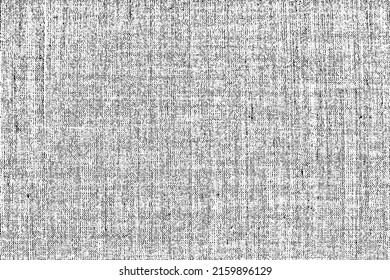 Grunge texture of coarse linen fabric. Burlap close-up. Vector illustration. Overlay template.