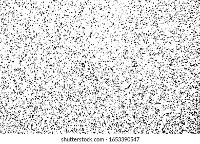 Grunge texture of the coating with noise, grain, random small spots of different sizes. Abstract background carelessly, randomly filled with spots. Vector illustration. Overlay template.
