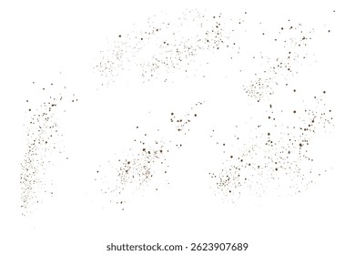 Grunge texture collection of isolated coffee chocolate shades confetti vector brown particles illustration background