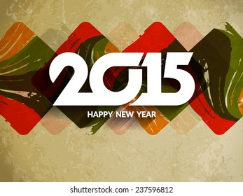 Grunge texture colorful background design of happy new year 2015. vector illustration