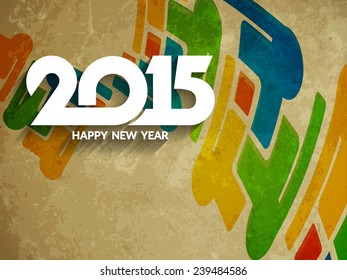 Grunge texture colorful background design of happy new year 2015. vector illustration 