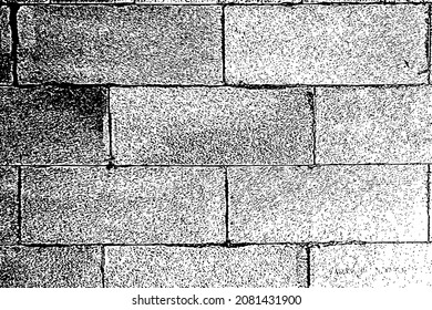 Textura gruesa de una pared de hormigón hecha de bloques de construcción. Cierre de fondo de ladrillo abstracto duro. Antecedentes urbanos. V. Ilustración vectorial. Plantilla de superposición.
