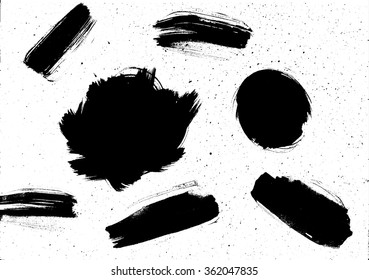 Grunge texture created from black aquarelle. Vector
