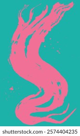 Grunge texture created from brush strokes. Teal and pink color texture, abstract modern background. Enhance your visuals with the gritty aesthetic of grunge brush strokes.