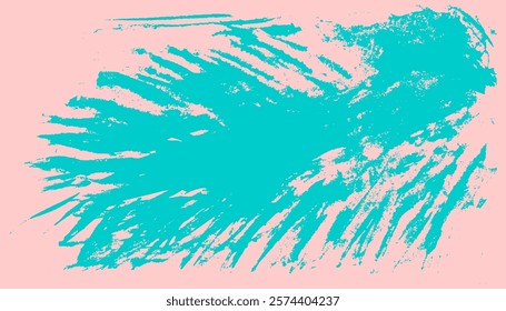 Grunge texture created from brush strokes. Teal and pink color texture, abstract modern background. Enhance your visuals with the gritty aesthetic of grunge brush strokes.