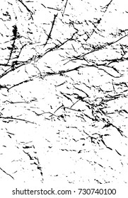 Grunge texture of crumpled paper. Distressed overlay illustration. Black and white vector background for retro design