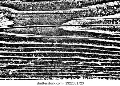 Grunge texture dark wood surface. Monochrome background of old scratched wooden board. Overlay template to quickly create a grunge effect. Vector illustration