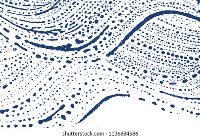 Grunge texture. Distress indigo rough trace. Eminent background. Noise dirty grunge texture. Creative artistic surface. Vector illustration.
