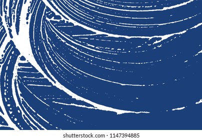 Grunge texture. Distress indigo rough trace. Emotional background. Noise dirty grunge texture. Delicate artistic surface. Vector illustration.