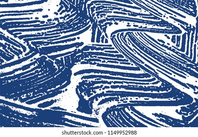 Grunge texture. Distress indigo rough trace. Elegant background. Noise dirty grunge texture. Good-looking artistic surface. Vector illustration.