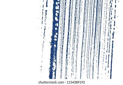 Grunge texture. Distress indigo rough trace. Dramatic background. Noise dirty grunge texture. Bold artistic surface. Vector illustration.