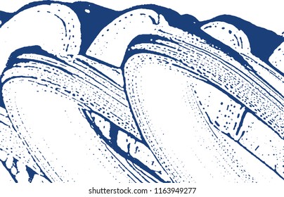 Grunge texture. Distress indigo rough trace. Divine background. Noise dirty grunge texture. Symmetrical artistic surface. Vector illustration.
