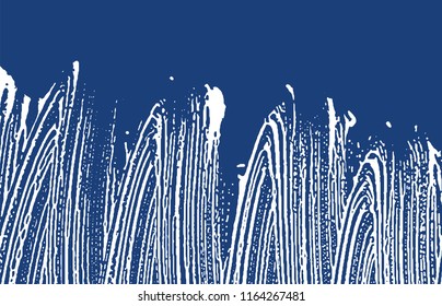 Grunge texture. Distress indigo rough trace. Extra background. Noise dirty grunge texture. Memorable artistic surface. Vector illustration.