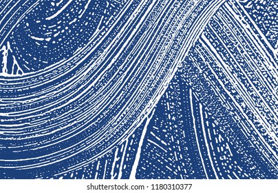 Grunge texture. Distress indigo rough trace. Exotic background. Noise dirty grunge texture. Actual artistic surface. Vector illustration.